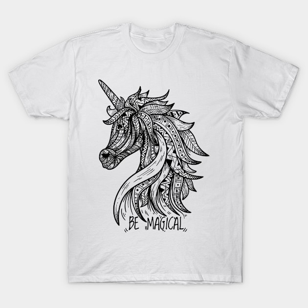 Mandala Unicorn T-Shirt by EarlAdrian